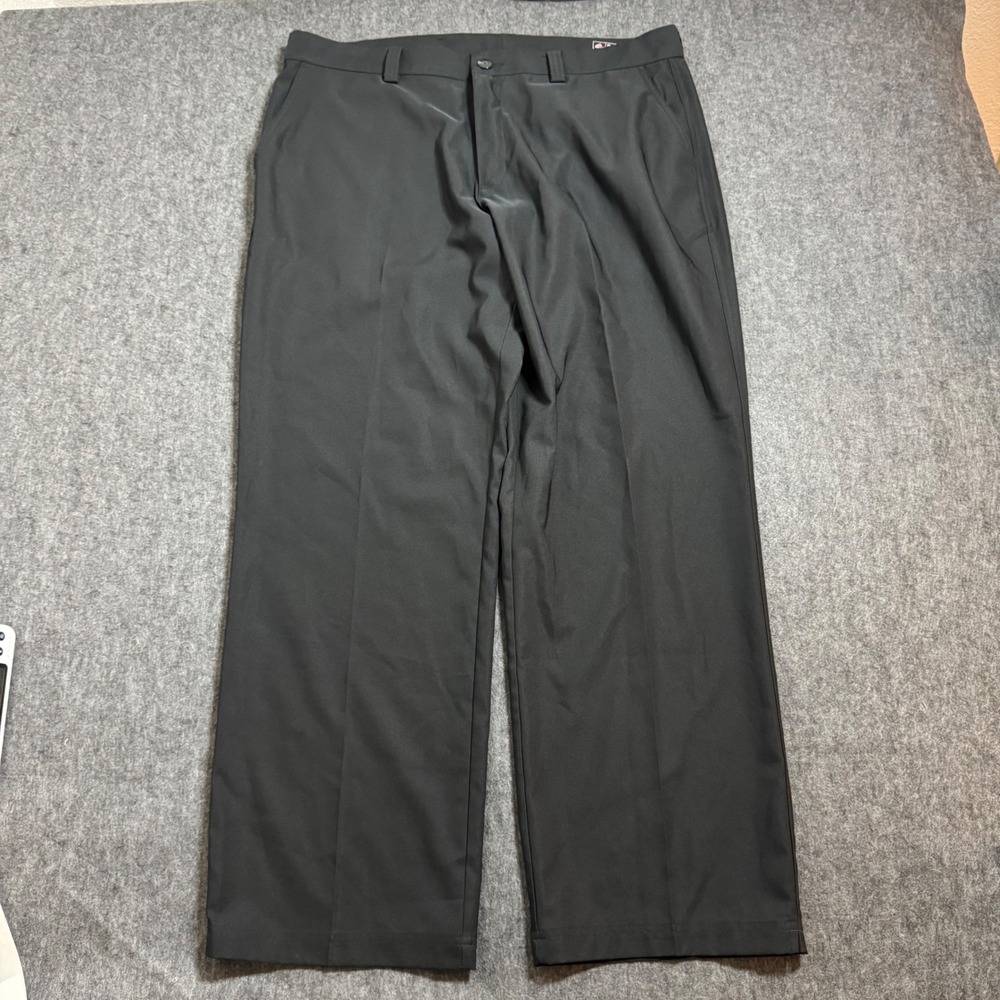 Adidas Climalite Mens Golf Pants Black 38x30 Flat Front Performance Trousers